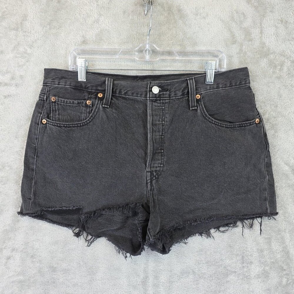 Black Frayed Hem Women's Denim Shorts